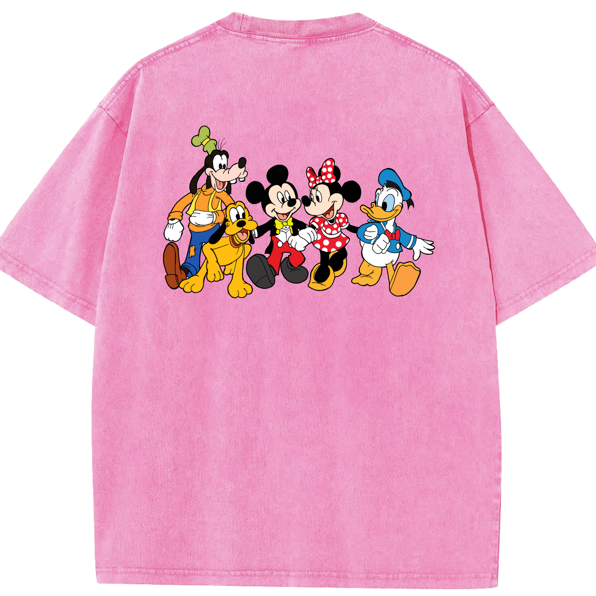 （画像用） ミッキーマウス Mickey Mouse 綿100% ヴィンテージ風 半袖Tシャツ（背面プリント）